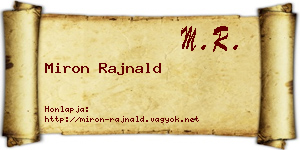 Miron Rajnald névjegykártya